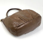 Prada Logo Handbag 2-Way Leather Brown — view 2
