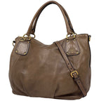 Prada Logo Handbag 2-Way Leather Brown