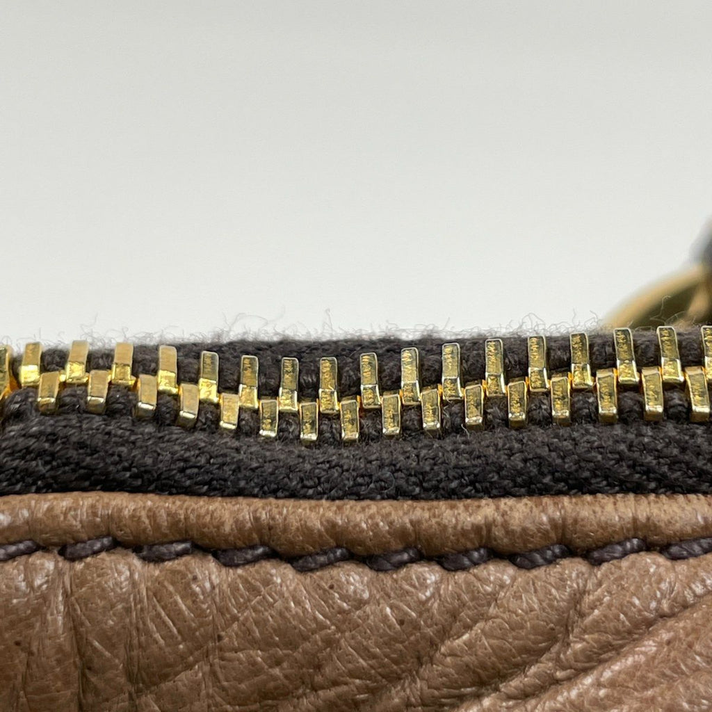 Prada Logo Handbag 2-Way Leather Brown — view 5