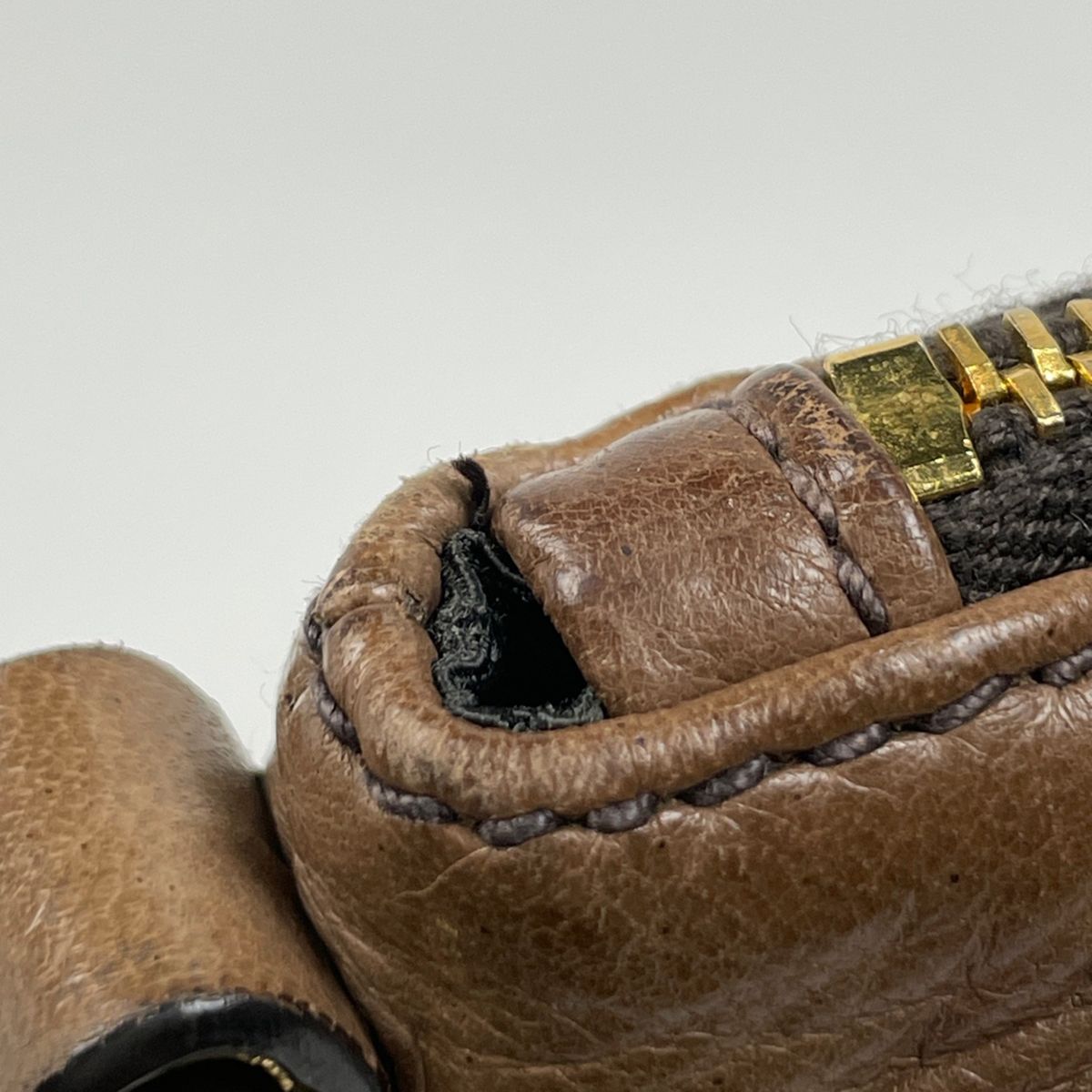 Prada Logo Handbag 2-Way Leather Brown — view 6