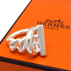 Hermes Croisette GM Ring 925 Sterling Silver 53 Chain and Paper Purchased in
