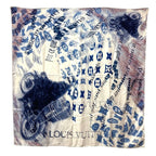Louis Vuitton Scarf Logo Silk Blue