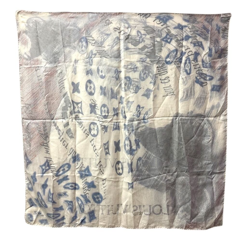 Louis Vuitton Scarf Logo Silk Blue — view 2
