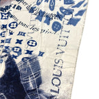 Louis Vuitton Scarf Logo Silk Blue — view 3