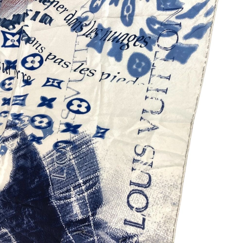 Louis Vuitton Scarf Logo Silk Blue — view 3