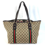 Gucci Shoulder Bag GG Logo Sherry Line Canvas Leather Beige — view 2