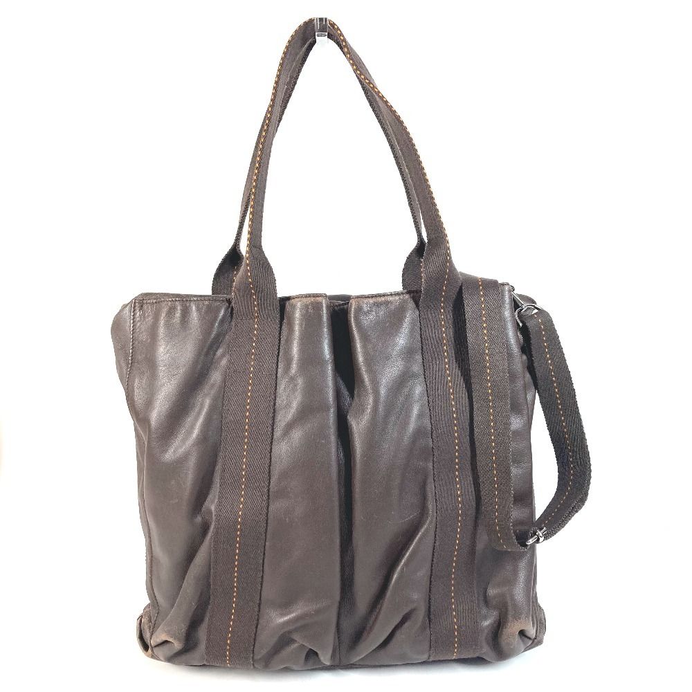Hermes Shoulder Bag Caravan Vertical MM Leather Brown