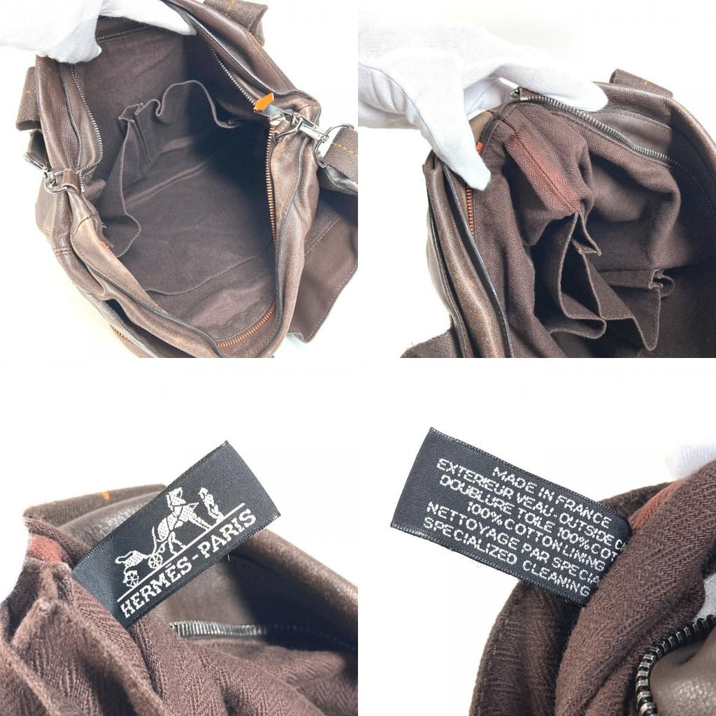 Hermes Shoulder Bag Caravan Vertical MM Leather Brown — view 8