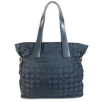 Chanel Shoulder Bag New Travel Line GM Leather Nylon Black