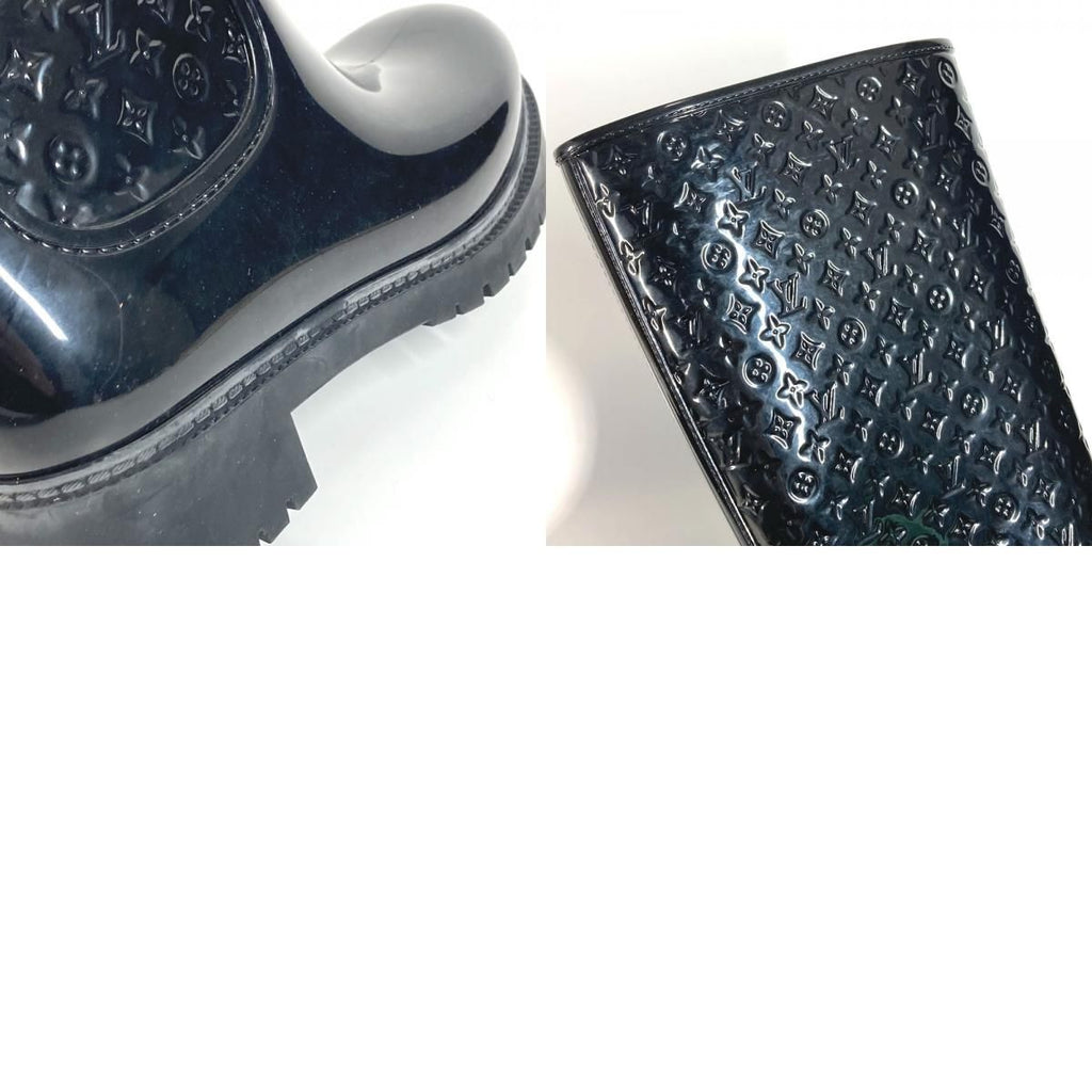 Louis Vuitton Rain Shoes Long Boots Rubber Black — view 9
