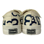 Chanel Sneakers 36 Ivory Navy Logo — view 3