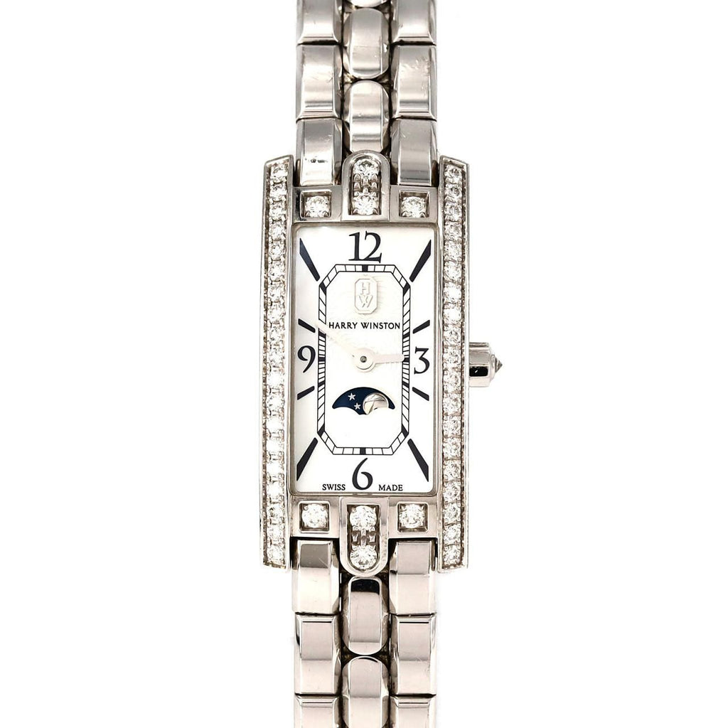 Harry Winston Avenue C Mini Moon Phase WG D WG Quartz Watch