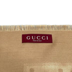 Gucci Shawl GG Jacquard Silk Wool Beige Large Scarf — view 2