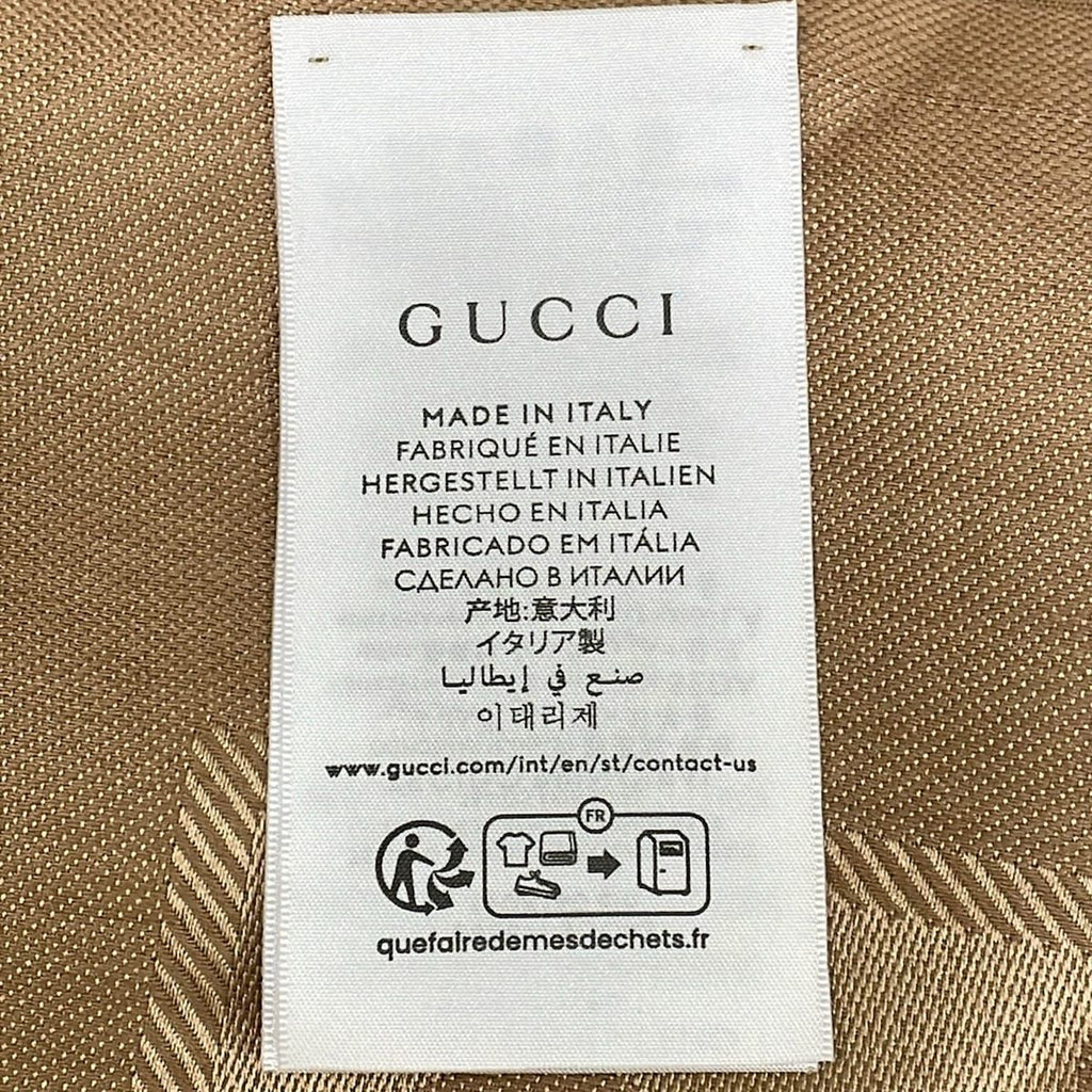 Gucci Shawl GG Jacquard Silk Wool Beige Large Scarf — view 3