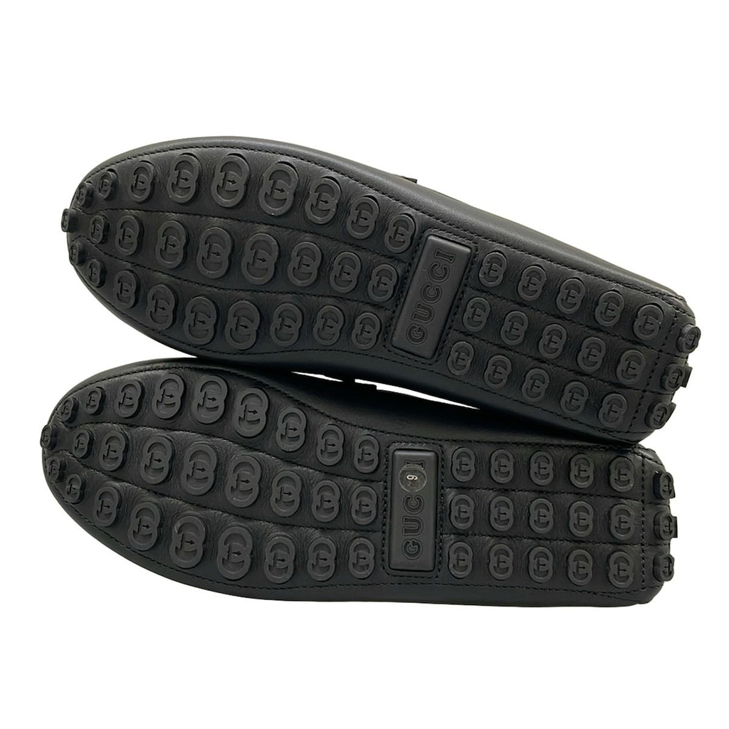 Gucci Driving Shoes 9 Horsebit Black Leather — view 8