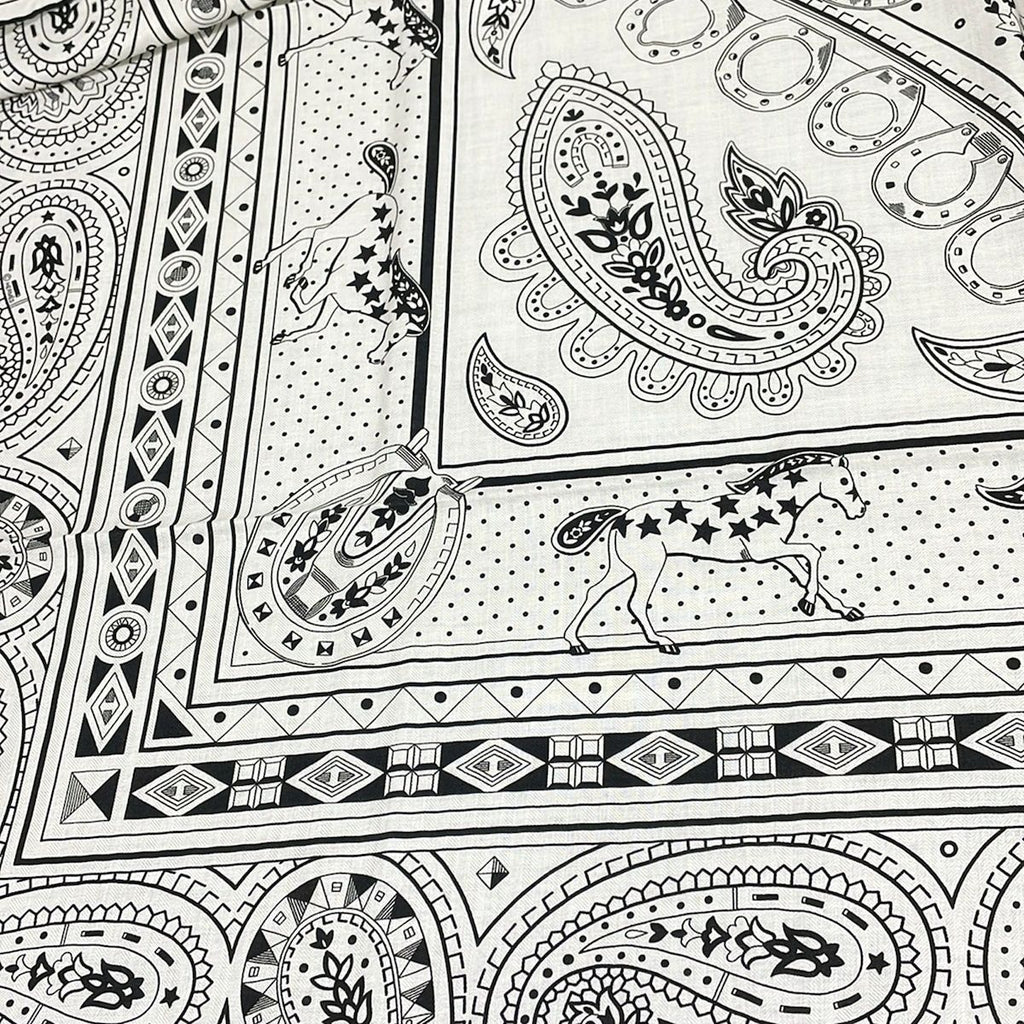 Hermes Shawl Carre Geant 140 White Black Cashmere Silk Scarf — view 6