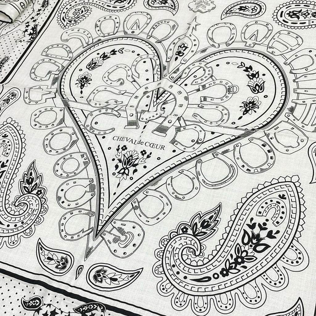 Hermes Shawl Carre Geant 140 White Black Cashmere Silk Scarf — view 5
