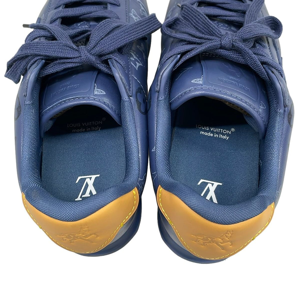 Louis Vuitton Sneakers 9 LV Butter Soft Blue Monogram Pattern Horse Leather — view 7