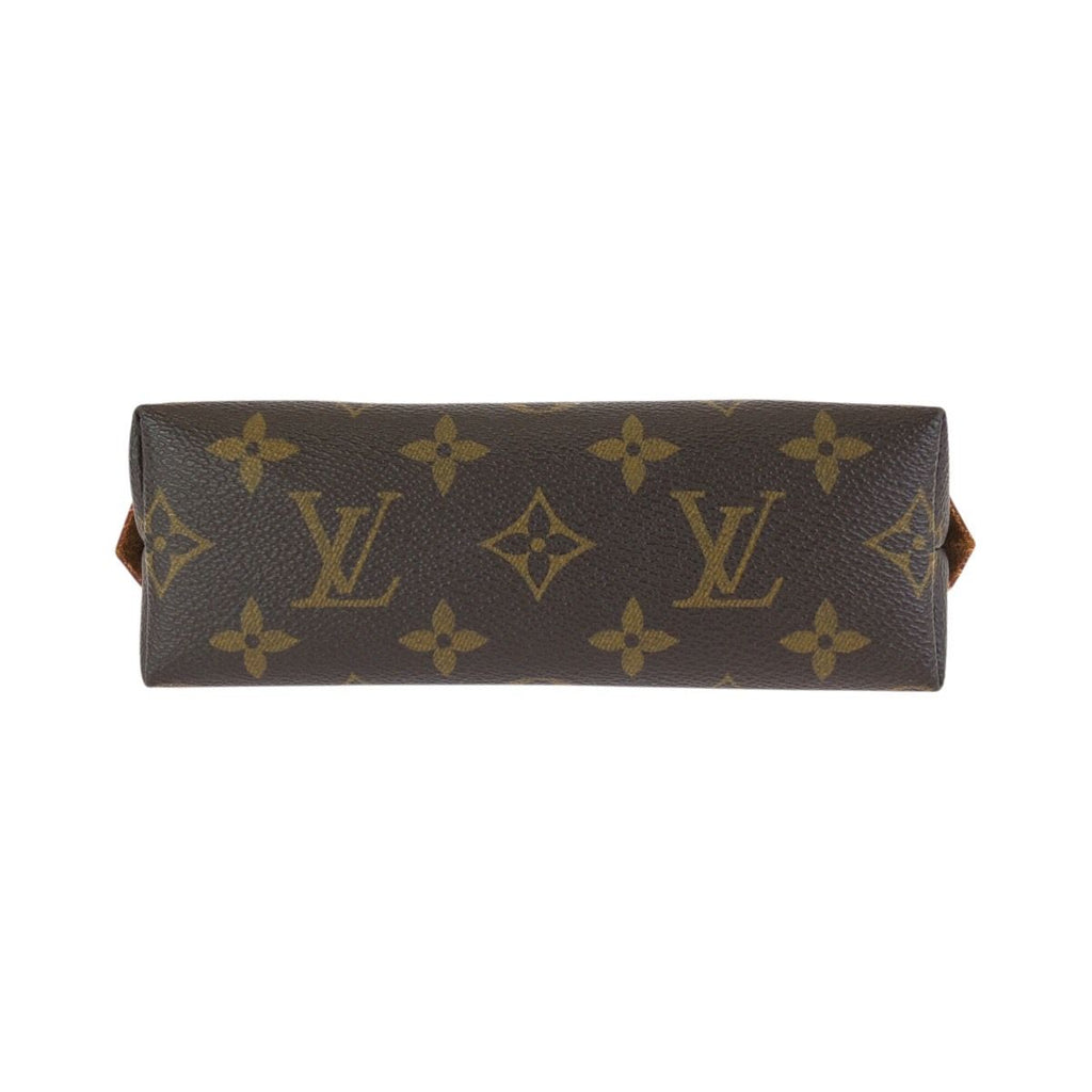 Louis Vuitton Monogram Pochette Cosmetic PM Brown Gold Makeup Pouch Case — view 9