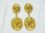 Chanel CC Logo Vintage Earrings Gold Plated — view 7