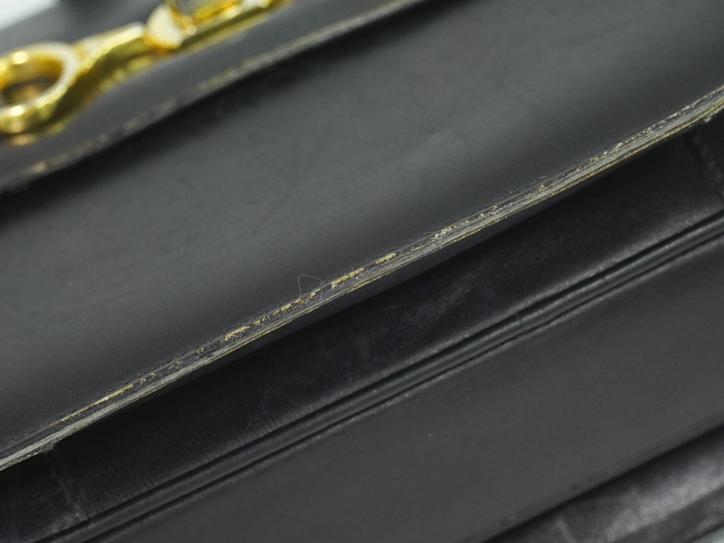 Celine Leather Shoulder Bag Black — view 7