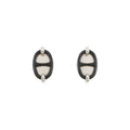 Hermes Earrings Mini Maillon Black Silver