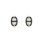 Hermes Earrings Mini Maillon Black Silver