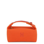 Hermes Pouch Bride-a-Brac PM Orange Silver Canvas Case