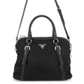 Prada Logo Nylon Leather 2-Way Shoulder Bag Black