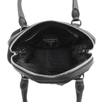 Prada Logo Nylon Leather 2-Way Shoulder Bag Black — view 6