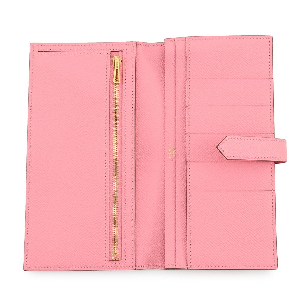 Hermes Wallet Bearn Souffle Depth Yes Rose Confetti Gold Epsom Sold — view 4