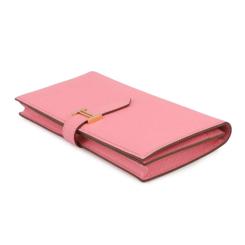 Hermes Wallet Bearn Souffle Depth Yes Rose Confetti Gold Epsom Sold — view 2