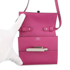 Hermes Wallet Cinetic to Go Rose Purple Silver Chevre Misor — view 5