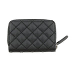 Chanel Coin Case Quilted Turnlock Motif CC Logo Caviar Leather Wallet Black — view 3
