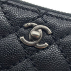 Chanel Coin Case Quilted Turnlock Motif CC Logo Caviar Leather Wallet Black — view 6