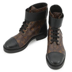 Louis Vuitton Boots Patent Monogram Wonderland Line Ankle 38 Shoes
