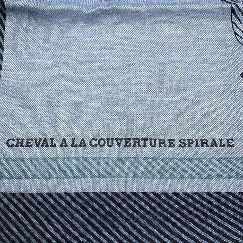 Hermes Scarf Carre 100 Horsewear Spiral Cheval a la Couverture Cashmere Silk — view 2