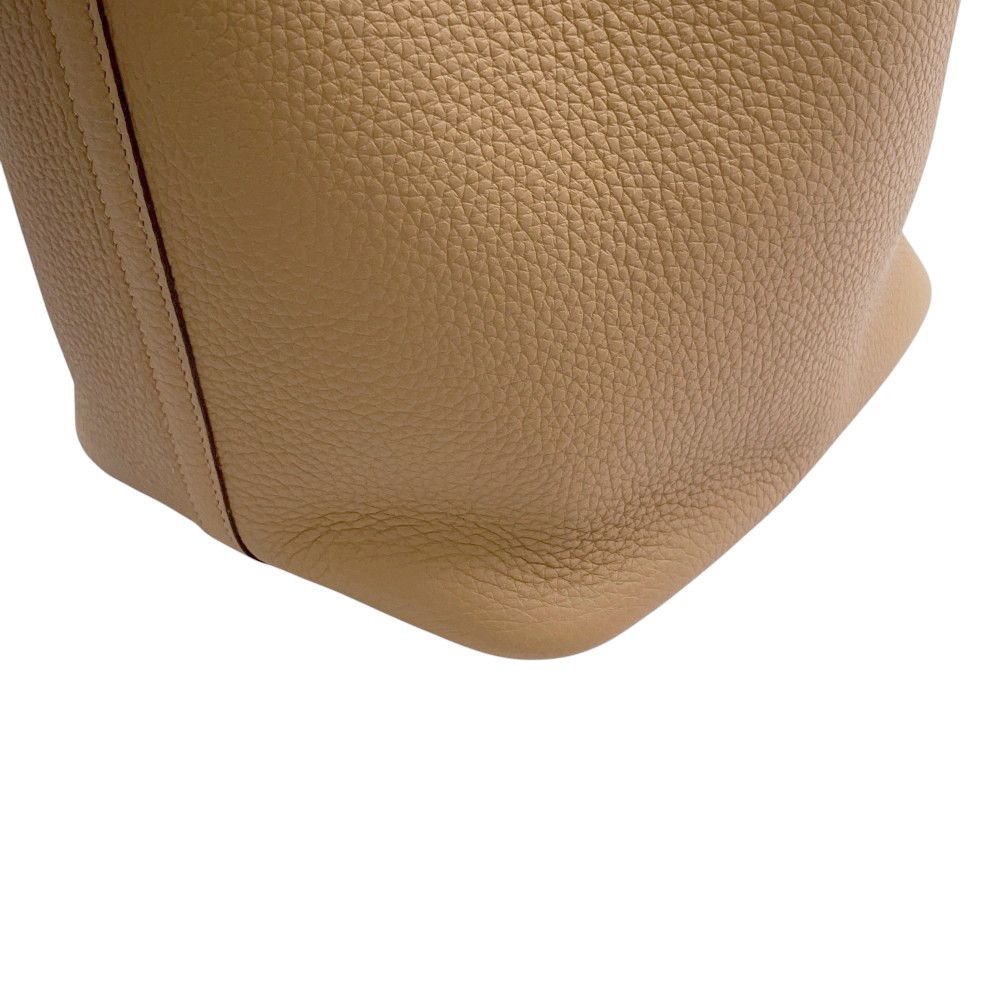 Hermes Handbag Picotin Lock MM Biscuit Silver Taurillon Clemence — view 6