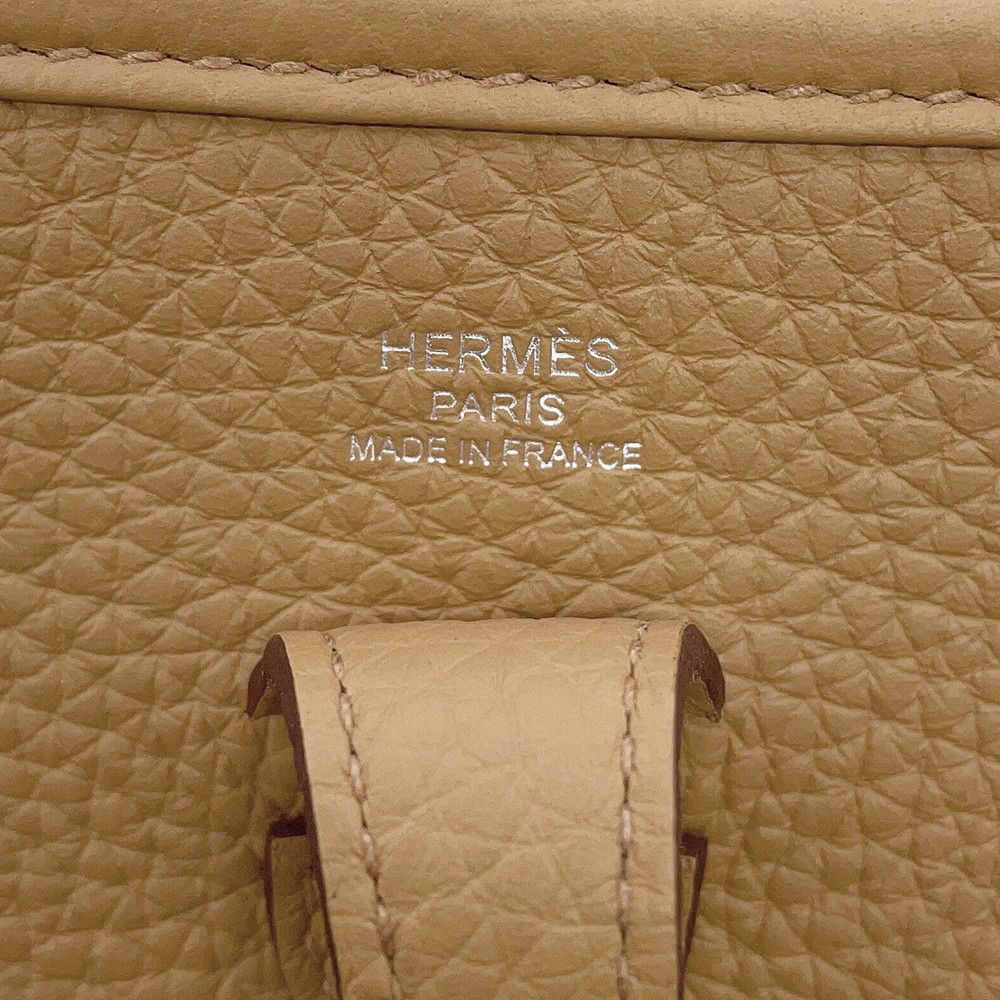 Hermes Shoulder Bag Evelyne 3 23 Biscuit Silver Taurillon Clemence — view 9