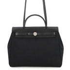 Hermes Herbag Zip PM Black Silver Toile Officier Vache Hunter Handbag