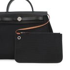 Hermes Herbag Zip PM Black Silver Toile Officier Vache Hunter Handbag — view 6