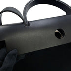 Hermes Herbag Zip PM Black Silver Toile Officier Vache Hunter Handbag — view 8