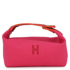 Hermes Pouch Bride-a-Brac PM Hibiscus Silver Canvas Case