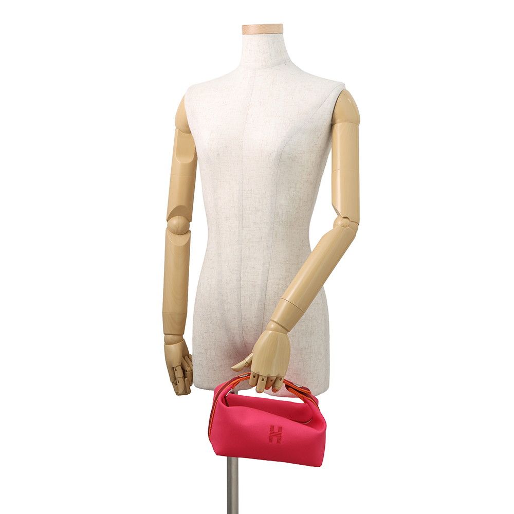 Hermes Pouch Bride-a-Brac PM Hibiscus Silver Canvas Case — view 4