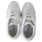 Celine Block Sneakers Leather Lace Up Wedge Outsole White — view 4