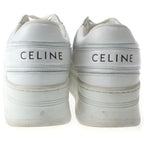Celine Block Sneakers Leather Lace Up Wedge Outsole White — view 3