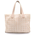 Chanel New Travel Line CC Logo Canvas Tote Beige