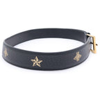 Gucci Bee Star Leather Belt Gold Black — view 3