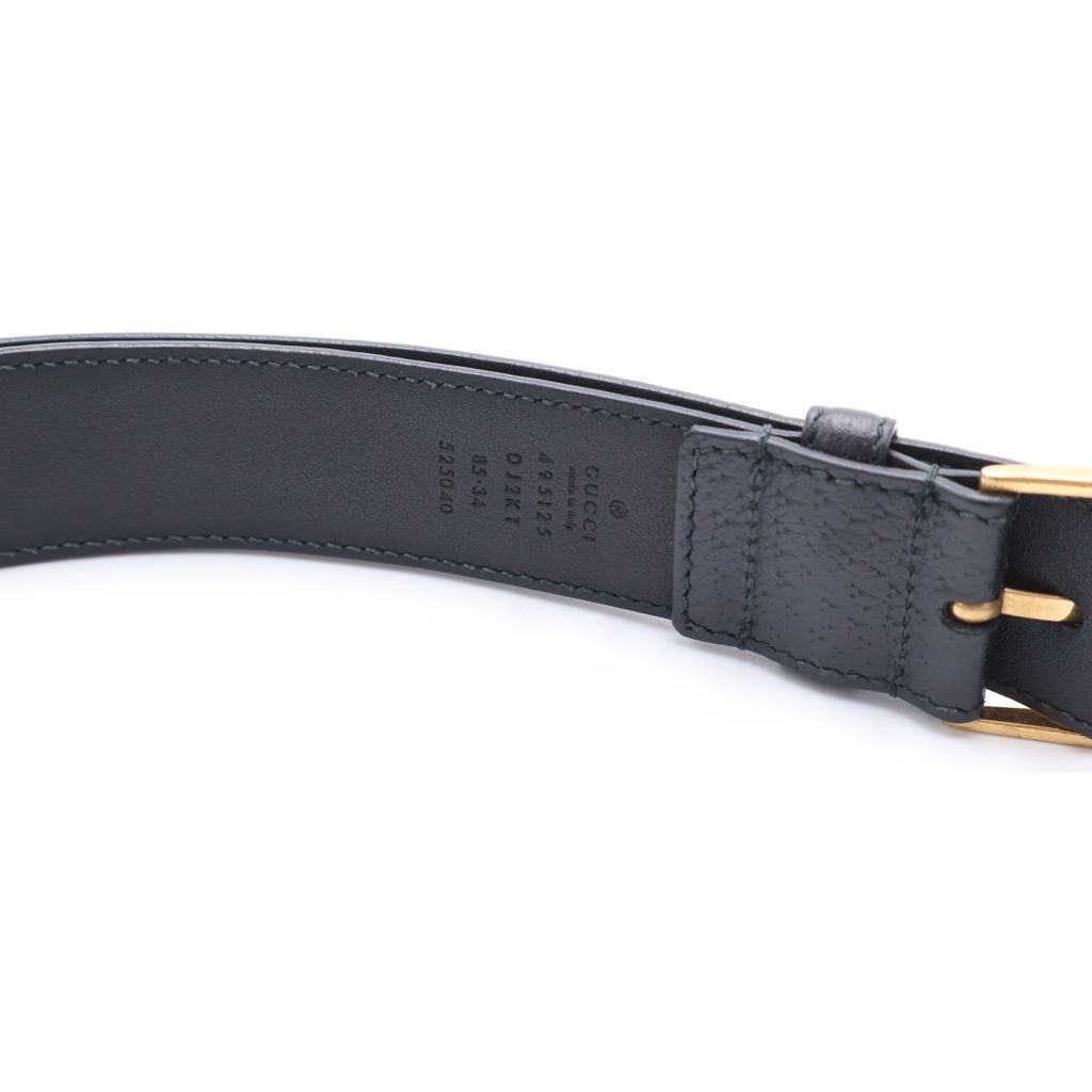 Gucci Bee Star Leather Belt Gold Black — view 6