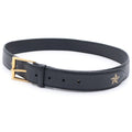 Gucci Bee Star Leather Belt Gold Black